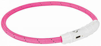 Нашийник для собак з LED підсвічуванням, 45 см, рожевий