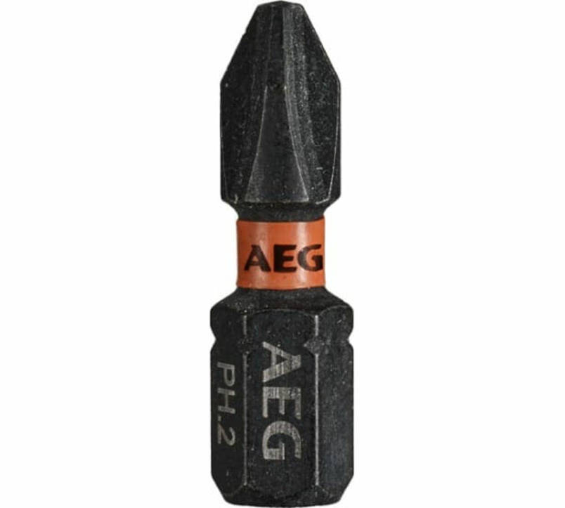 Насадки викруткові ударостійкі AEG: PH2, l= 25 мм, 3 шт., фото 4