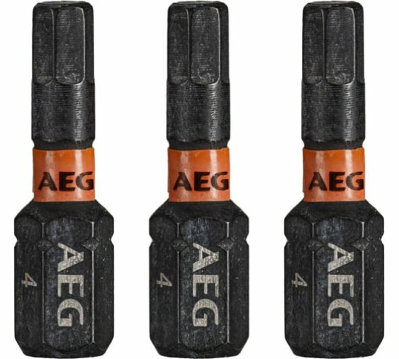 Насадки викруткові ударостійкі AEG: HEX 4, l= 25 мм, 3 шт., фото 3