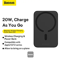 Павербанк с беспроводной зарядкой Baseus Magnetic 20W 6000mAh для iPhone 12/13/14/15 Black
