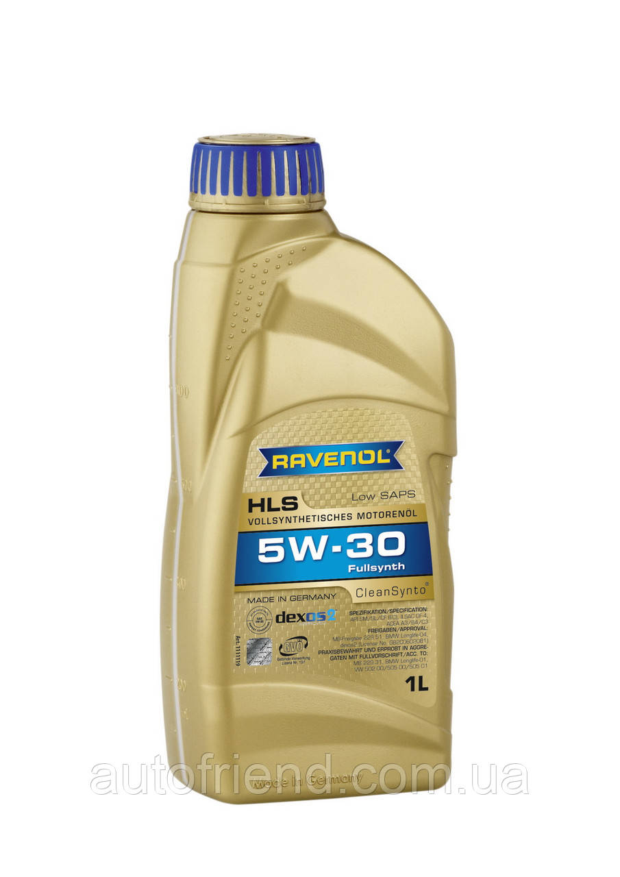 РАВЕНОЛ HLS SAE 5W-30 1Л | МАСЛО МОТОРНОЕ СИНТЕТИКА RAVENOL HLS SAE 5W-30 1Л - фото 1 - id-p288382087