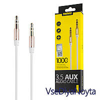 Аудио кабель REMAX 3.5mm Aux Jack , белый , 1м