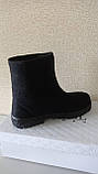 Жіночі зимові теплі чоботи-валянки бурки УГГИ короткі на липучці чорні 39р = 25.1 см, фото 7