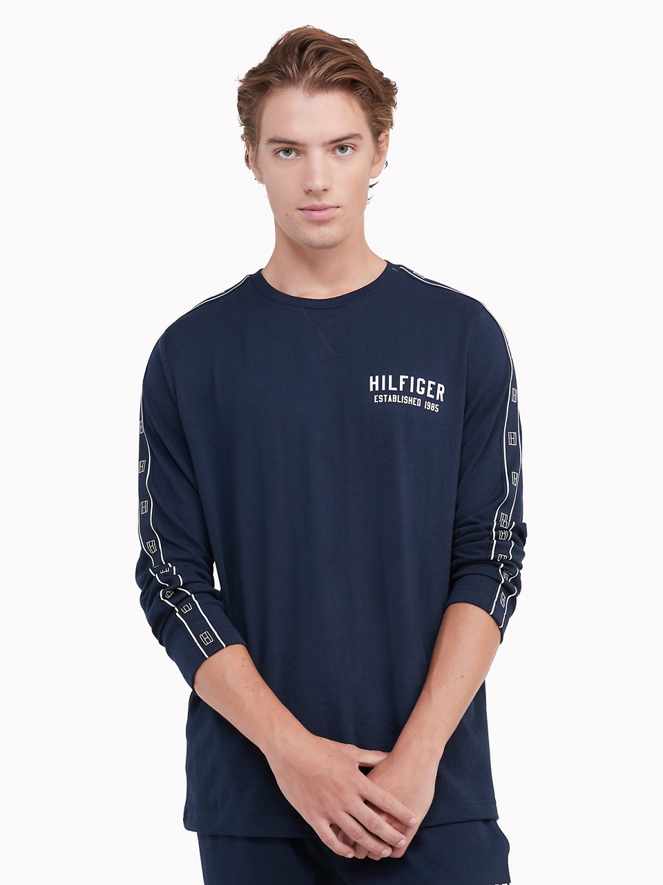 Лонгслів чоловічий Tommy Hilfiger кофта зі вставками на рукавах оригінал, фото 1