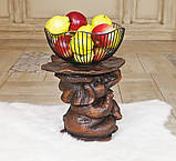 Піала на підставці у вигляді слона з полістоуну коричнева, фото 5