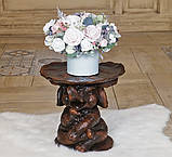 Піала на підставці у вигляді слона з полістоуну коричнева, фото 7