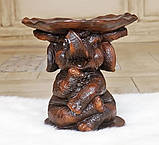 Піала на підставці у вигляді слона з полістоуну коричнева, фото 8