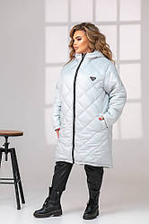 Куртка стеганное пальто Fashion на силиконе теплое современное 48-50 52-54 56-58