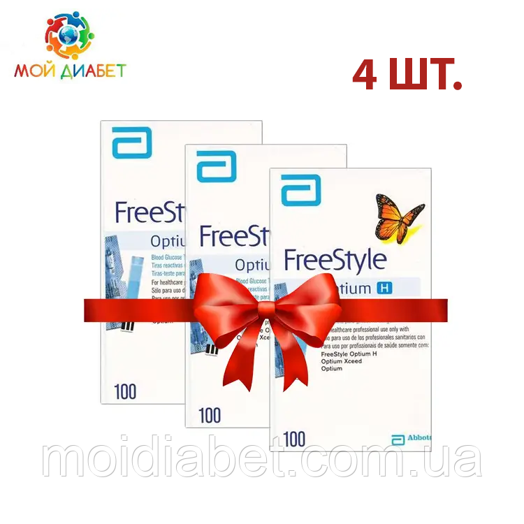Тест смужки FreeStyle Optium H 100 шт. 4 паковання