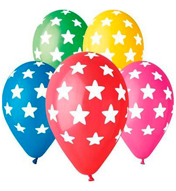 Повітряні кулі "Color Stars" (10 шт.), Італія, Ø 30 см