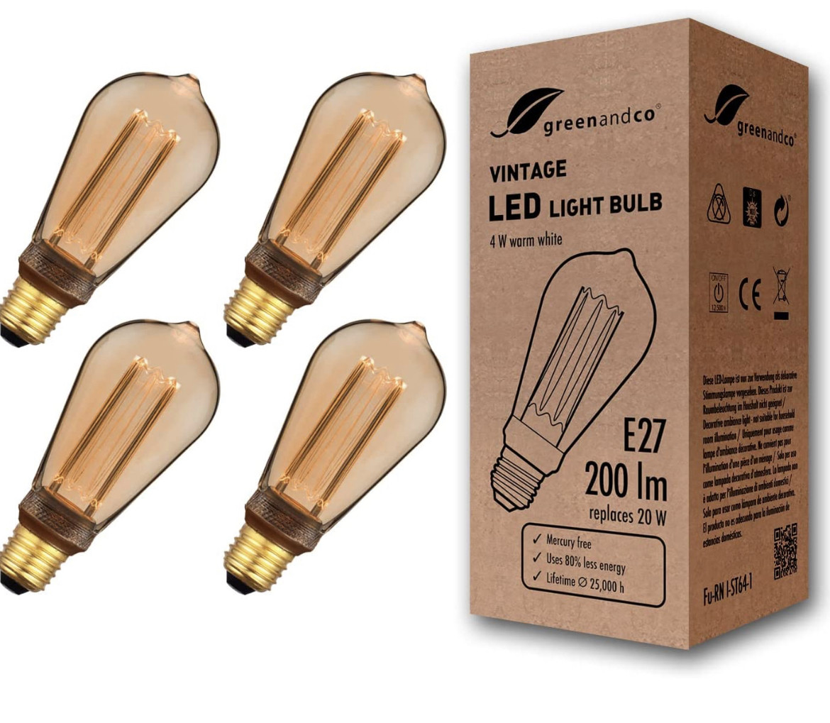 Світлодіодна лампа у вінтажному стилі в стилі ретро для атмосферного освітлення E27 ST64 Edison