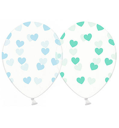 Повітряні кулі "Hearts" (6 шт.), Польща, діаметр 30 см, фото 1