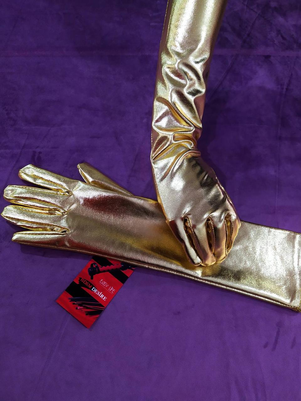 Перчатки для роскошной леди золотые S/L - фото 3 - id-p1731533052