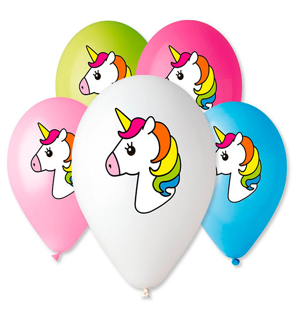 Повітряні кулі "Єдиноріжка", 10 шт., Італія, d 30 см