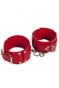 Окови на ноги "Leather Dominant Leg Cuffs", red (Шкіра/Метал)