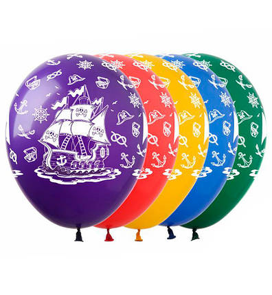 Повітряні кулі "Корабель піратів" (10 шт.), Польща, Ø 30 см, фото 1
