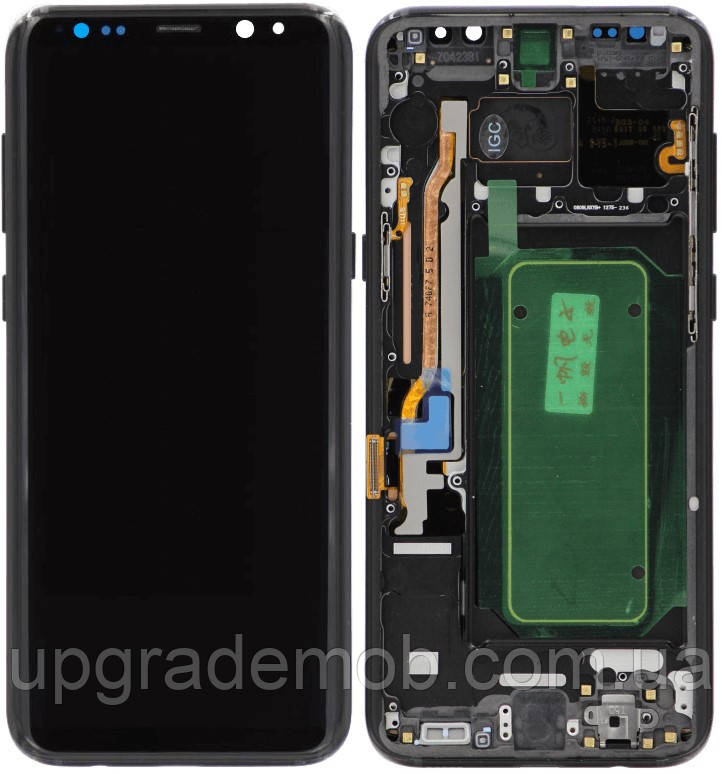 Дисплей модуль тачскрин Samsung G955 Galaxy S8+ чорний OLED з рамкою Midnight Black