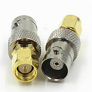 Перехідник антенний SMA Male - BNC Female з'єднувач коннектор адаптер для антени, подовжувачів, радіостанцій, фото 3