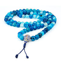 Чотки з натурального каменю Swayambhu ST Сапфіриновий агат 108 намистин 8 мм метал+емаль (271, 7669552 - 302