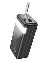 Портативний акумулятор Power Bank Hoco J86B 60000mAh 22.5W Black + LED лампа