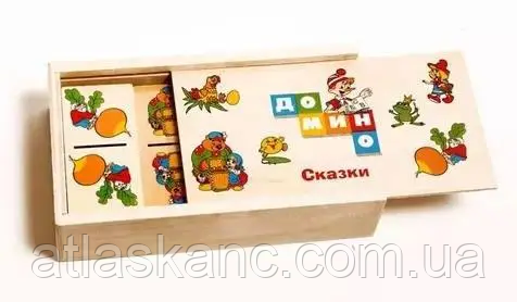 Іграшка Доміно дитяча "Казки" у дерев'яному пеналі 08071