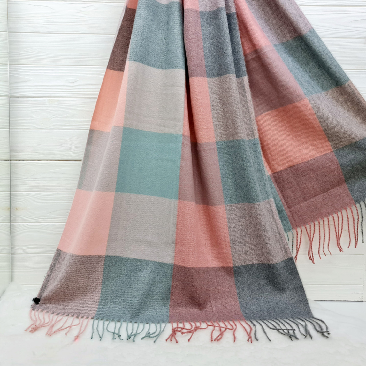 ШАРФ жіночий M&JJ СКАЙ персик/бірюза 75х180 см (1030), фото 1