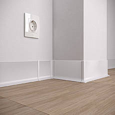 Плінтус накладний алюмінієвий АСП-80, 80х12х2600мм, білий, фото 4