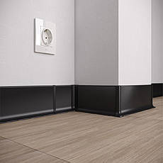 Плінтус накладний алюмінієвий АСП-80, 80х12х2600мм, чорний, фото 4