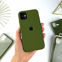 Чехол на Айфон 11 с закрытым низом | Case for iPhone 11 Army green (45)