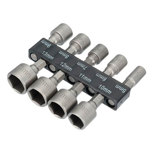 Набір торцевих головок біт 9шт 5-13мм, 1/4" під шурупокрут, фото 1