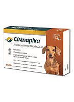 Жевательная таблетка Simparica от блох и клещей для собак весом от 5 до 10 кг 1 шт