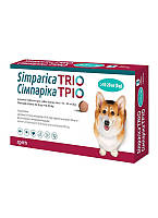 Жевательная таблетка Simparica TRIO от глистов, блох и клещей для собак весом от 10 до 20 кг 1 шт