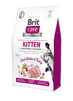 Сухой гипоаллергенный корм Brit Care Cat Kitten Growth & Development для котят с курицей и индейкой 2 кг