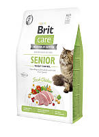 Сухой гипоаллергенный корм Brit Care Cat Senior Weight Control для пожилых котов с избыточным весом с курицей