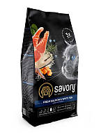 Сухой корм Savory Fresh Salmon & White Fish для длинношерстных котов со свежим лососем и белой рыбой 2 кг