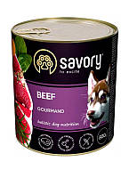 Влажный корм Savory для взрослых собак с говядиной 800 г