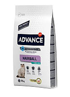 Сухой корм Advance Sterilized Hairball для выведения шерсти кошек с индейкой 10 кг