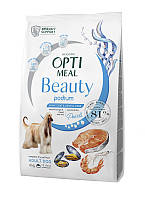 Сухий беззерновий корм Optimeal Beauty Podium для підтримки здоров'я шкіри, краси шерсті у дорослих собак 4 кг