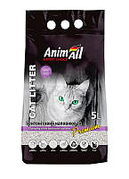 Наповнювач для котячого туалету AnimAll Бентонітовий грудкувальний з ароматом лаванди 4.3 кг (5 л) Білий