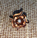 Ніжна крихітна золотиста брошка- квітка від студії LadyStyle.Biz, фото 9