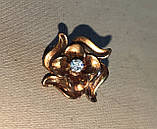 Ніжна крихітна золотиста брошка- квітка від студії LadyStyle.Biz, фото 8