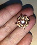Ніжна крихітна золотиста брошка- квітка від студії LadyStyle.Biz, фото 3