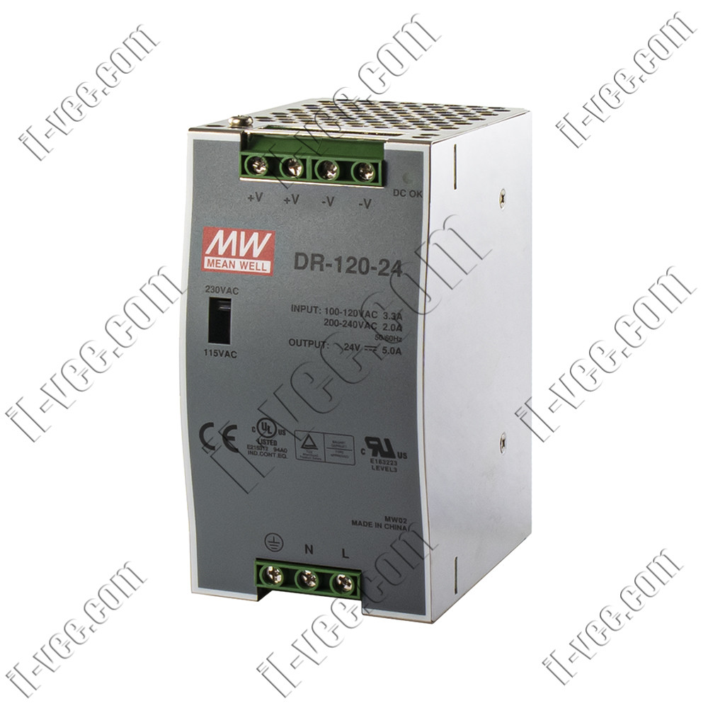 Блок живлення MEAN WELL DR-120-24, 24VDC/5А, 120W, фото 1