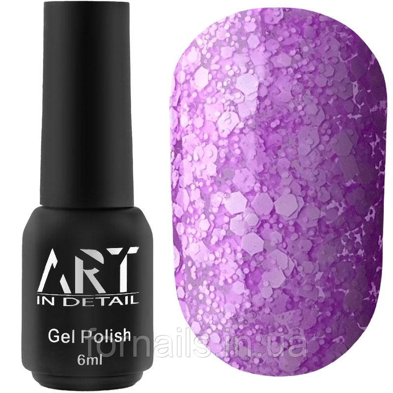 Гель-лак ART Bubble №B007 (напівпрозорий фіолетовий з білими пластівцями), 6 мл, фото 1