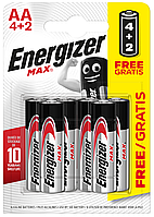 Батарейка LR6/AA ENERGIZER MAX щелочная (4+2 шт.)