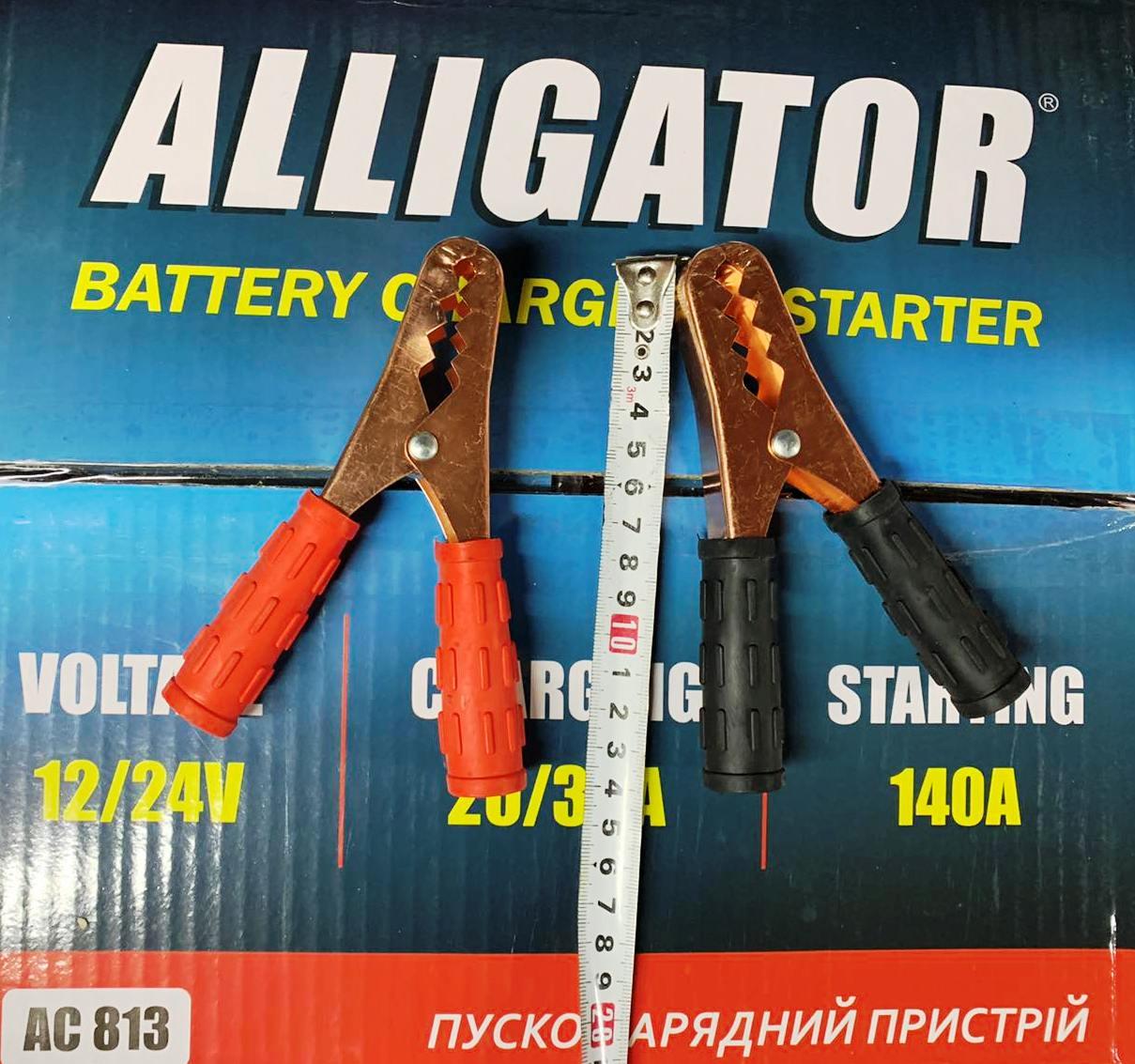 Затискачі акумуляторні крокодили ALLIGATOR (КРАБ, КЛЕМИ) комплект 14 см (УВАГА!!!   НАЛОЖКИ НЕТ!!)