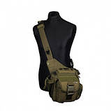 Тактична військова сумка через плече олива зелена, фото 2
