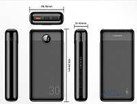 Powerbank Veger 30000 mAh 20W PD QC 3.0 Повербанк Veger VP3008PD 30000 mAh 20 W Black, фото 4