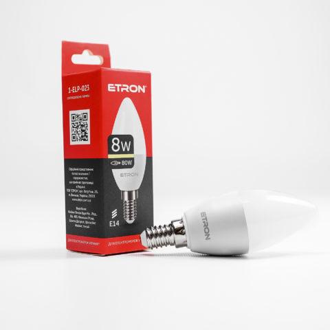 Лампа світлодіодна ETRON Light Power 1-ELP-023 C37 8 W 3000 K 220V E14