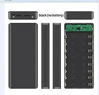 Корпус коробка Power Bank Case DIY W8, 8 x 18650 2 USB, TYPE-C, 2 Led фонаря, GN, хорошего качества,